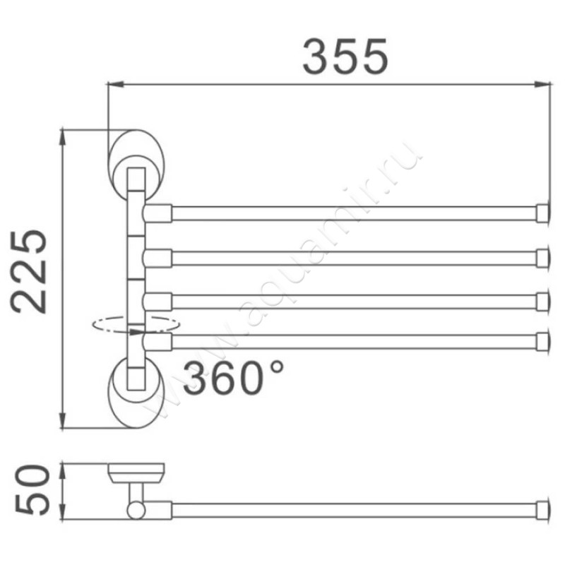 Полотенцедержатель Haiba HB16 HB1614 размеры