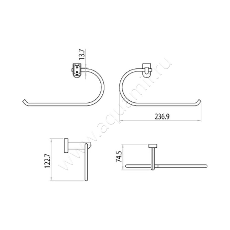 Полотенцедержатель Lemark Omega LM3135C размеры