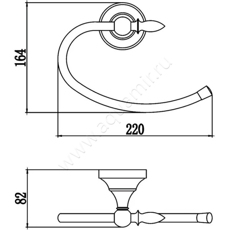 Полотенцедержатель Savol 68 S-06860B размеры