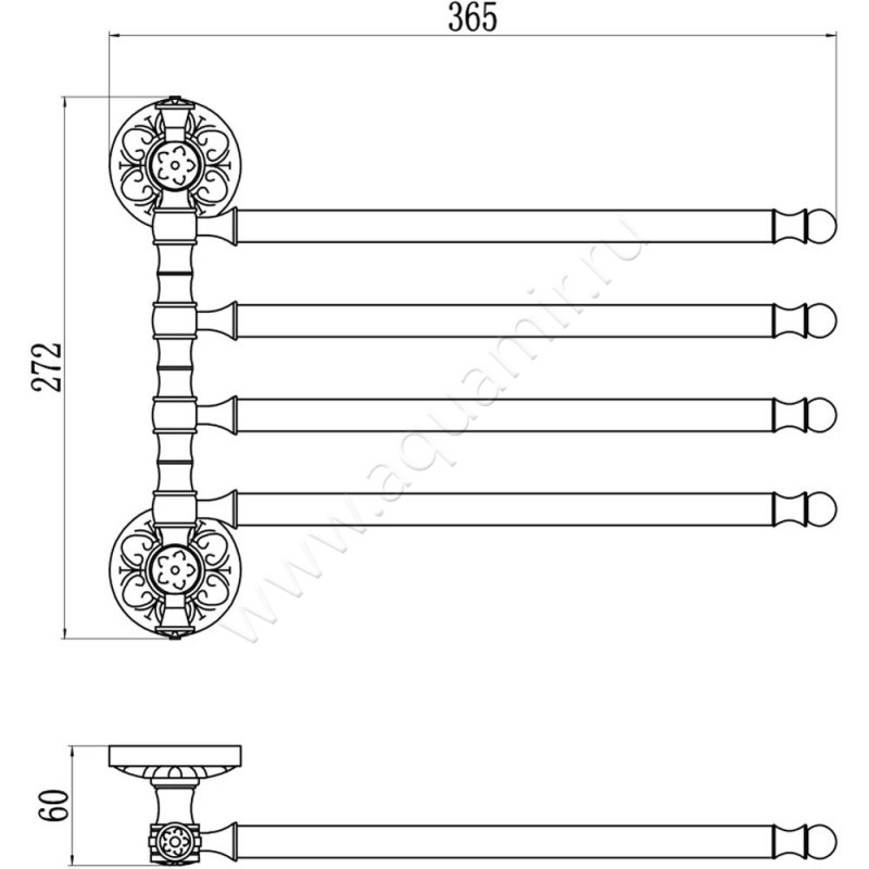 Полотенцедержатель Savol 58 S-005804B размеры