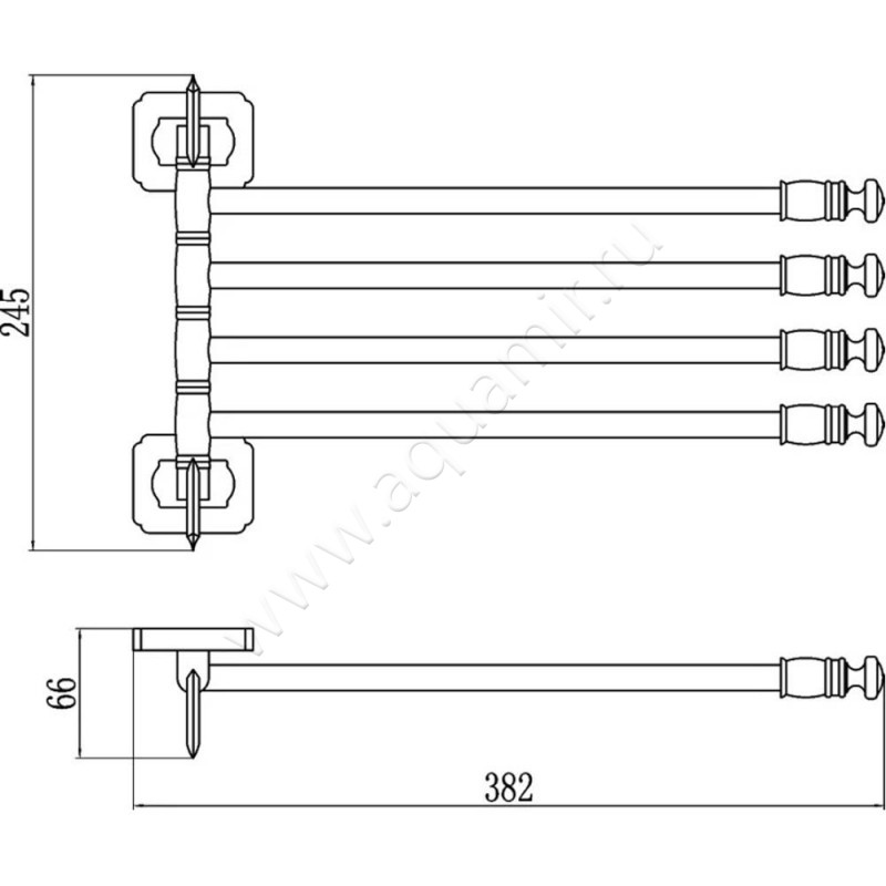 Полотенцедержатель Savol 64 S-006404 размеры