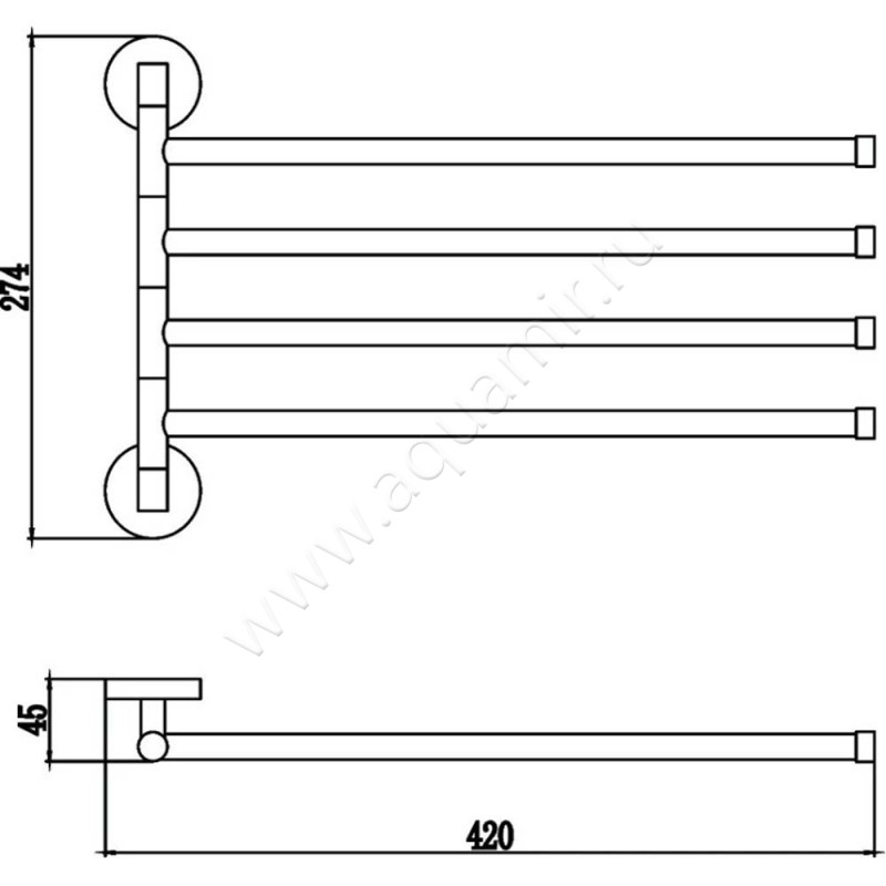 Полотенцедержатель Savol 87 S-008704 размеры