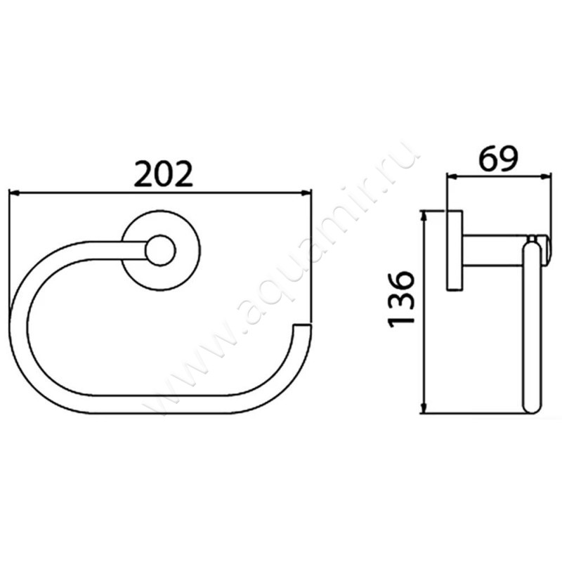 Полотенцедержатель Timo Saona 1305018 размеры
