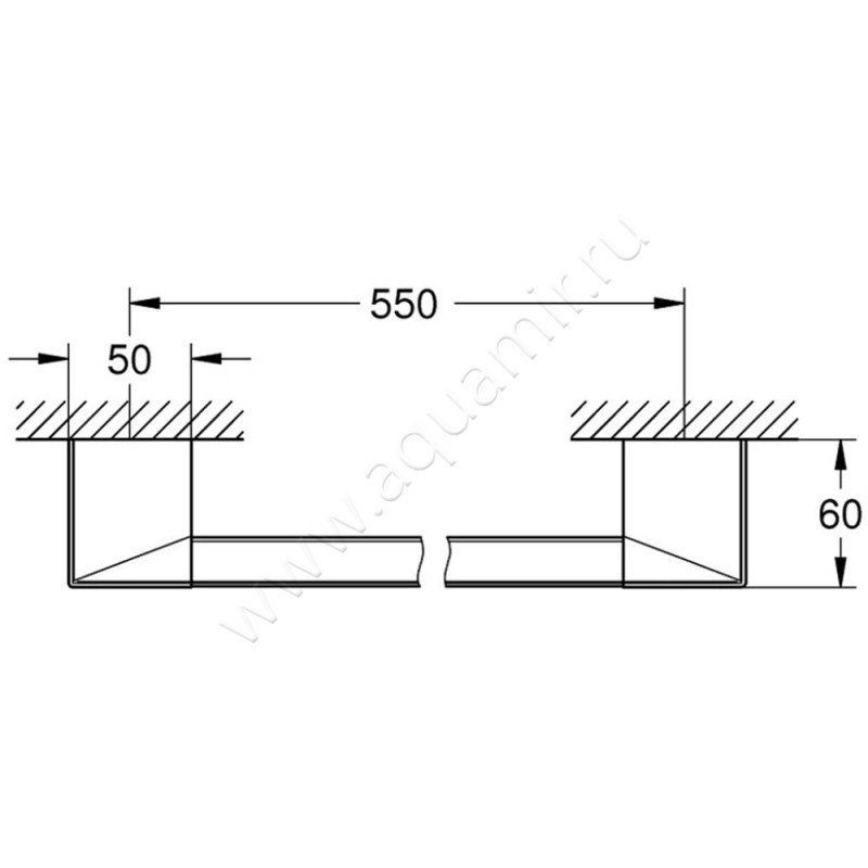 Полотенцедержатель Grohe Selection Cube 40807000 размеры