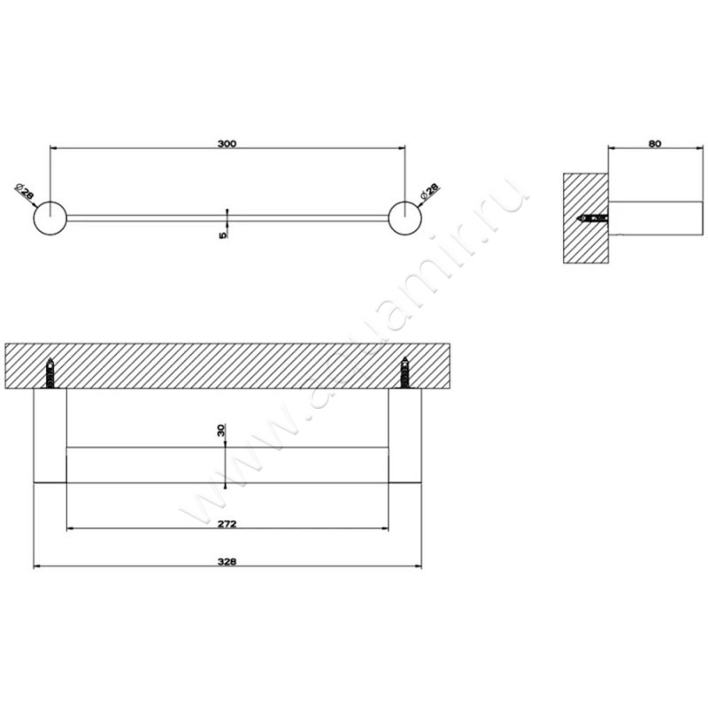 Полотенцедержатель Gessi316 54797299 размеры