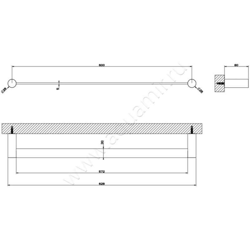 Полотенцедержатель Gessi316 54803299 размеры