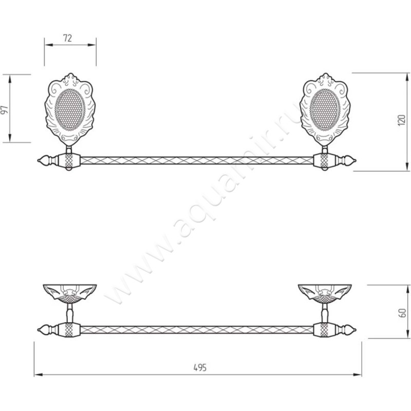Полотенцедержатель Migliore Cleopatra 16697 размеры