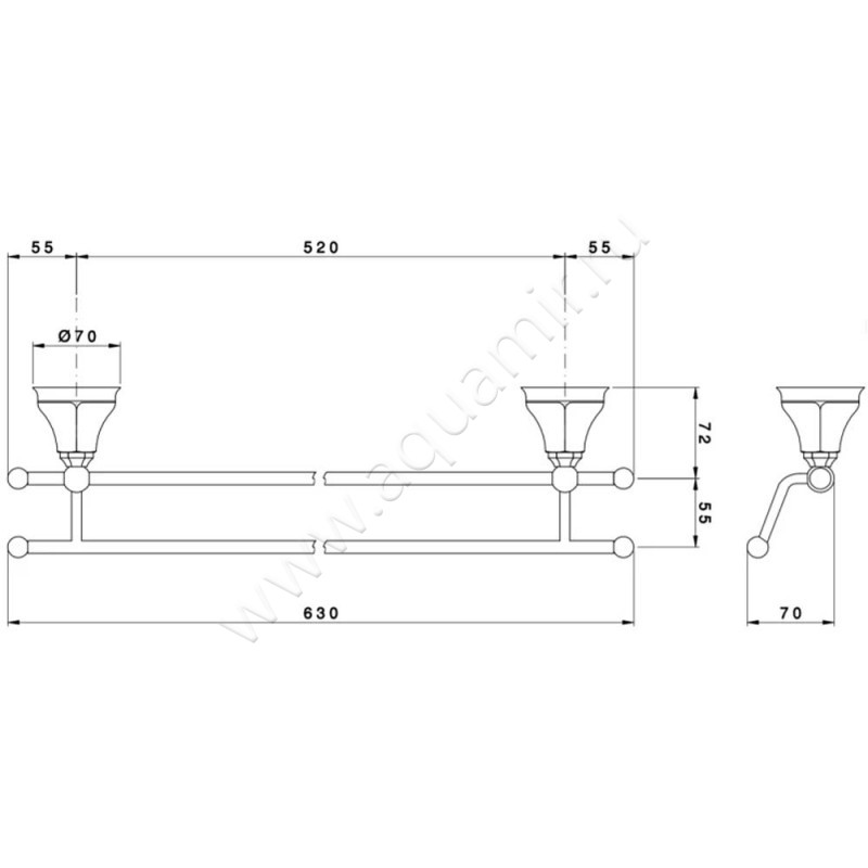 Полотенцедержатель Nicolazzi Teide 1498CR05 размеры