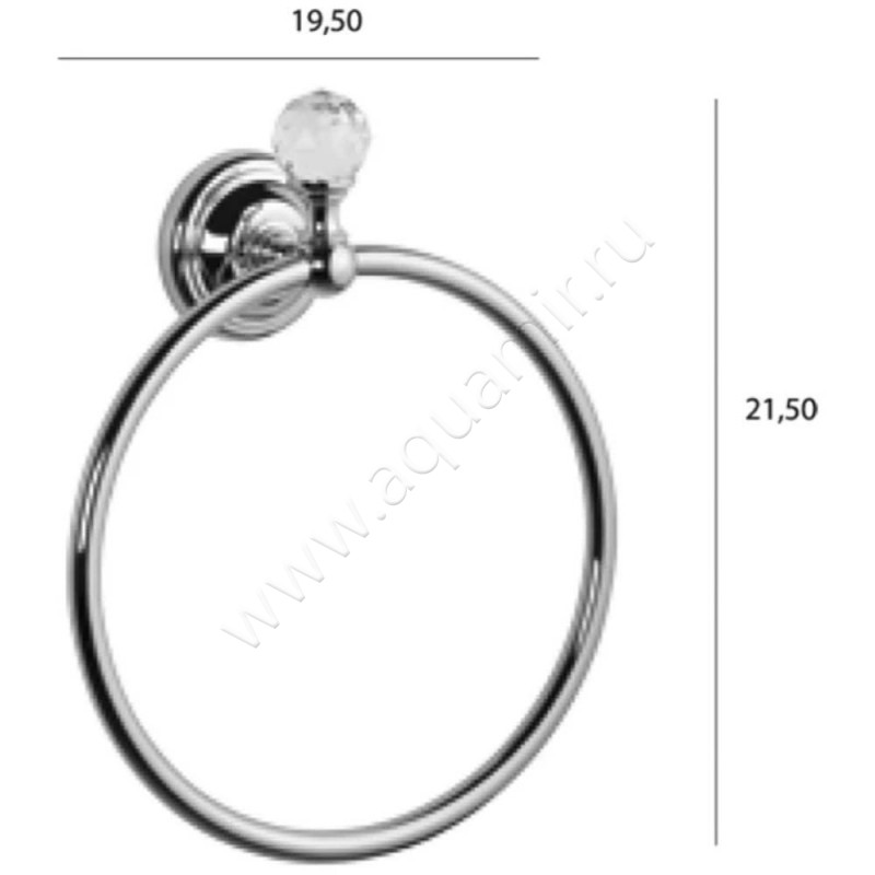 Полотенцедержатель Tiffany World Crystal TWCR015OROSW размеры