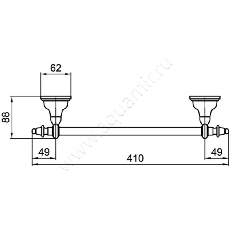 Полотенцедержатель Webert Armony AM500501015 размеры