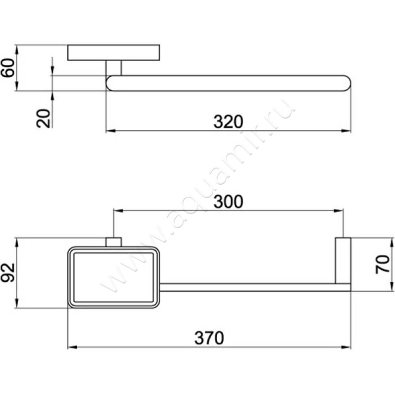 Полотенцедержатель Webert Living LV501601015 размеры