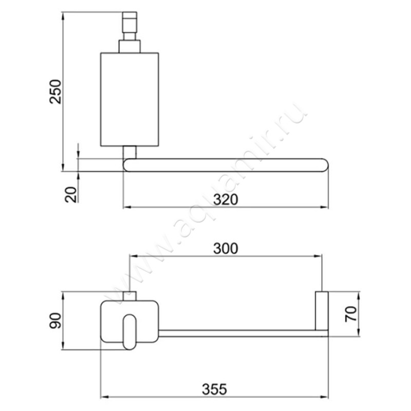Полотенцедержатель Webert Living LV501501015 размеры