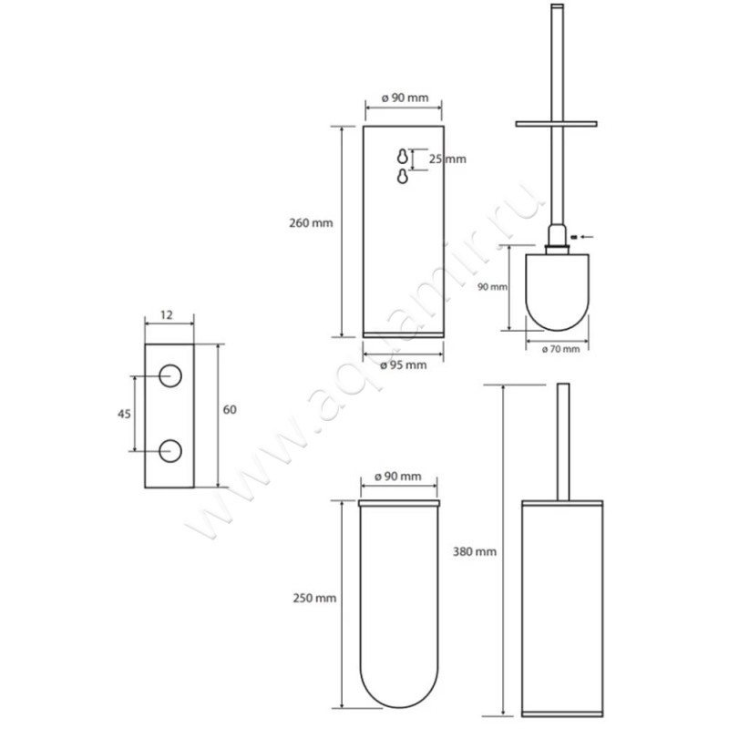 Ершик Bemeta Brilo 161313060 размеры