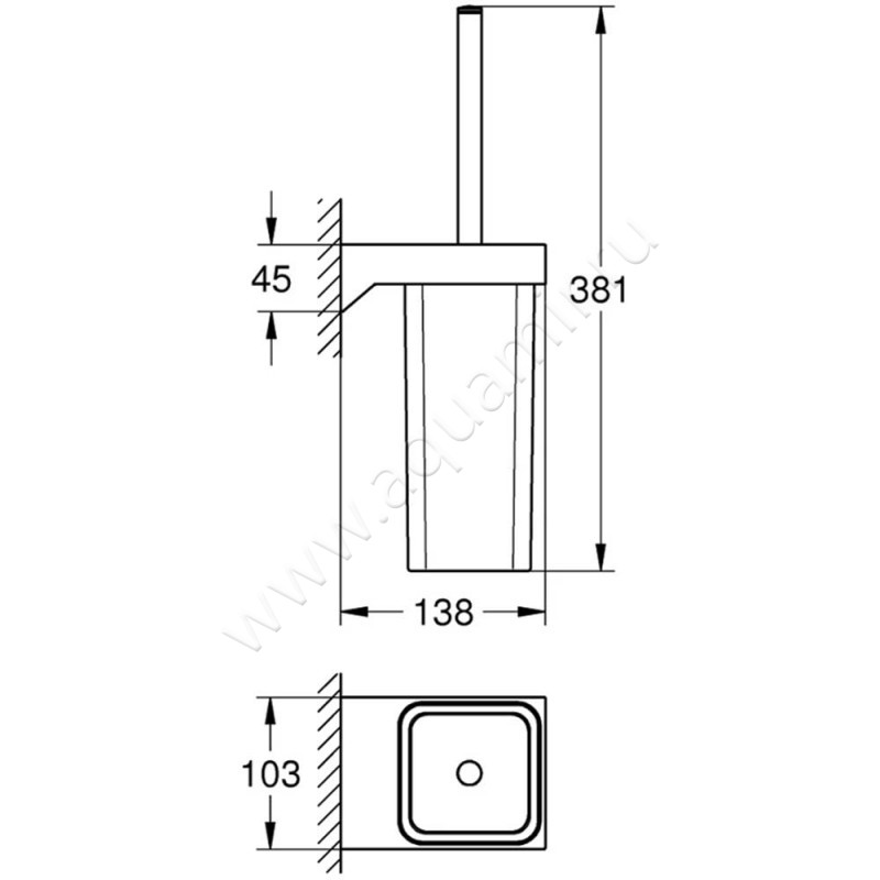 Ершик Grohe Selection Cube 40857000 размеры