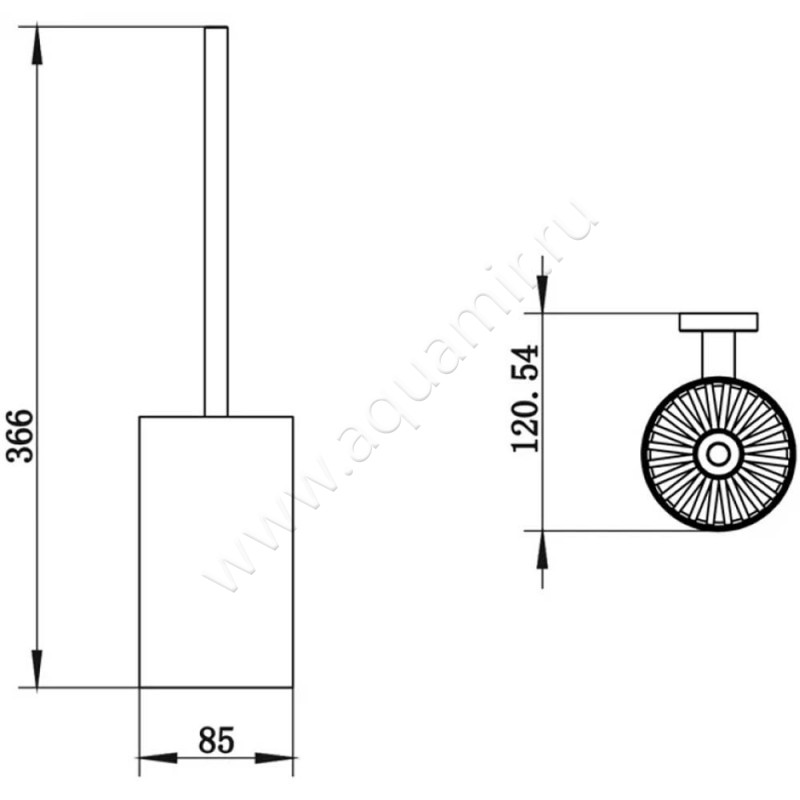 Ершик Whitecross Ergo ER2270GL размеры