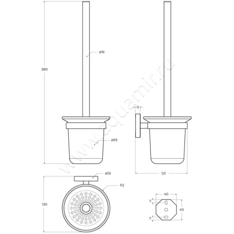 Ершик Cezares Relax RELAXTBSVIN размеры
