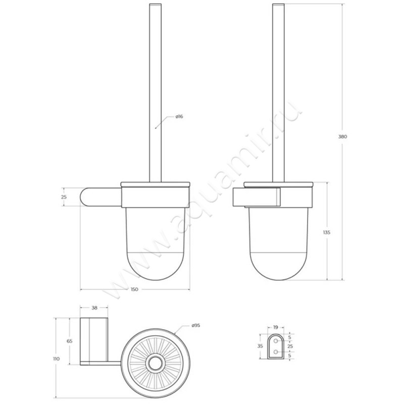 Ершик Cezares Stylus STYLUSTBSV01 размеры