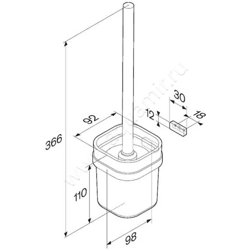 Ершик AM.PM Func A8F33322 размеры