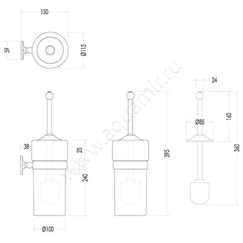 Ершик Devon & Devon Cavendish WM12CR размеры