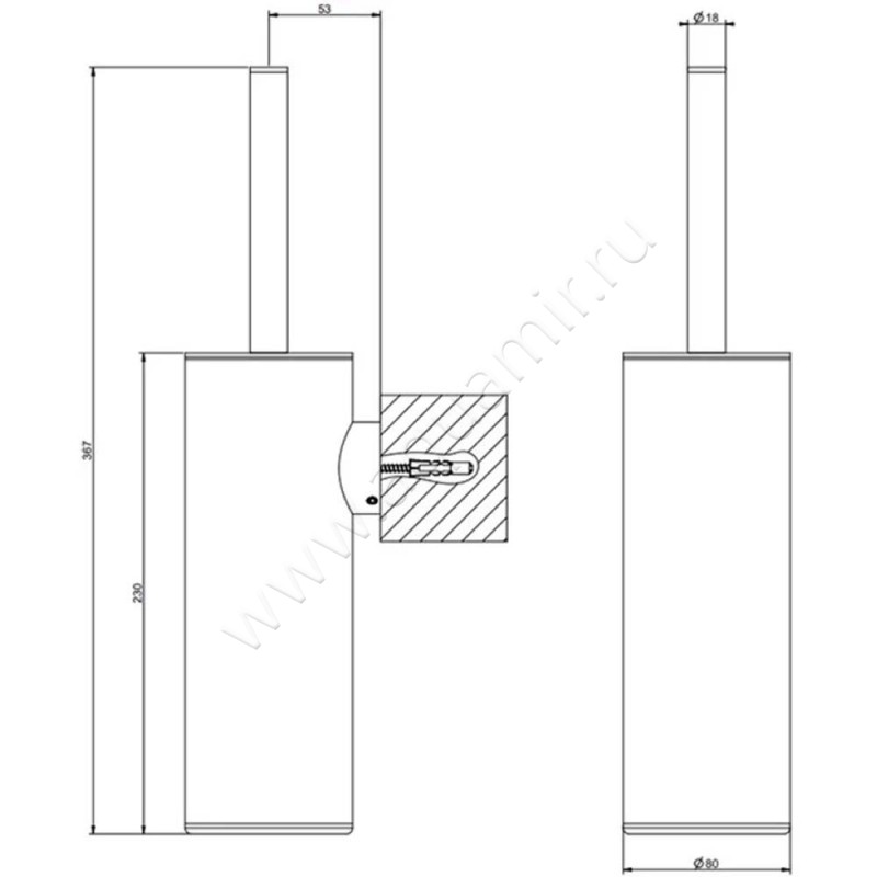 Ершик Gessi Emporio 38957149 размеры