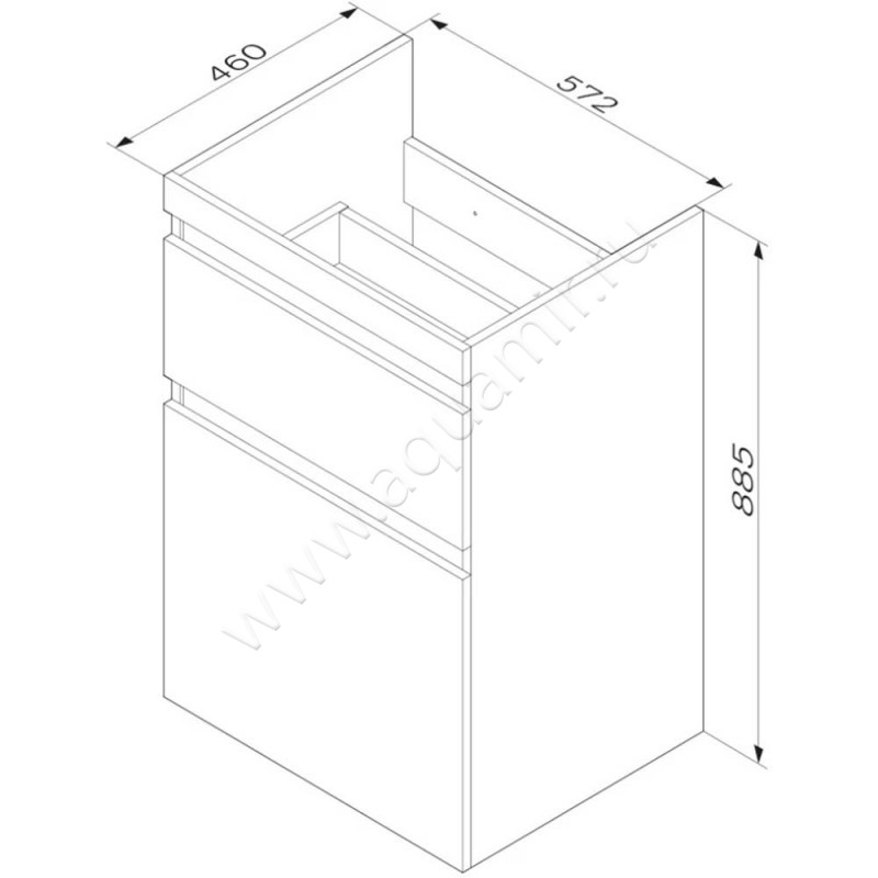 Тумба под раковину AM.PM X-Joy M85AFSX0602WG размеры