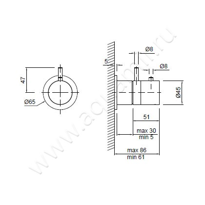 Смеситель для душа Antonio Lupi AYATI AY604LU размеры