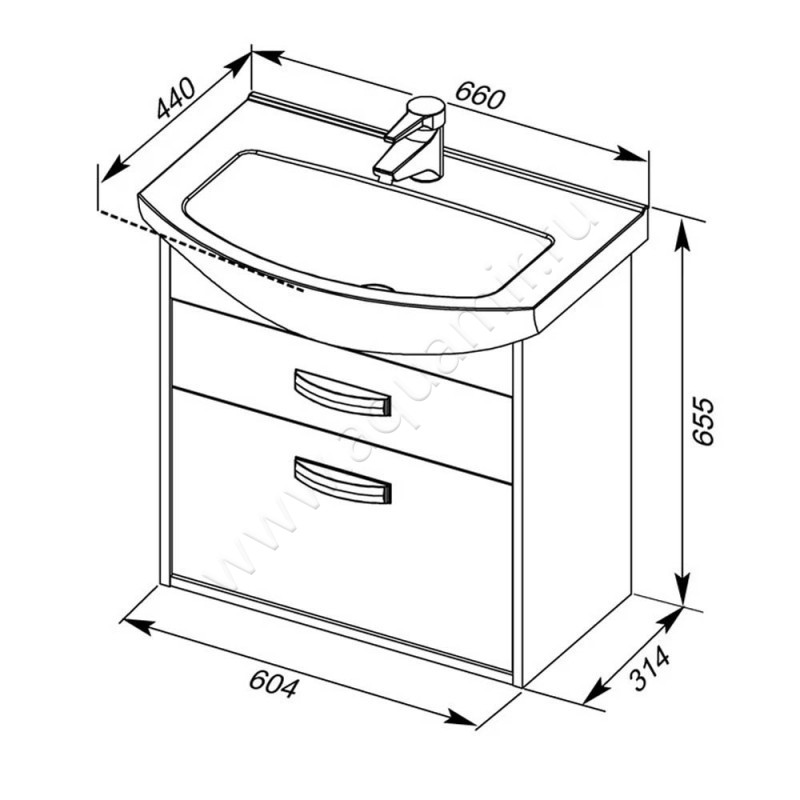 Тумба под раковину Aquanet Грейс 00198378 размеры