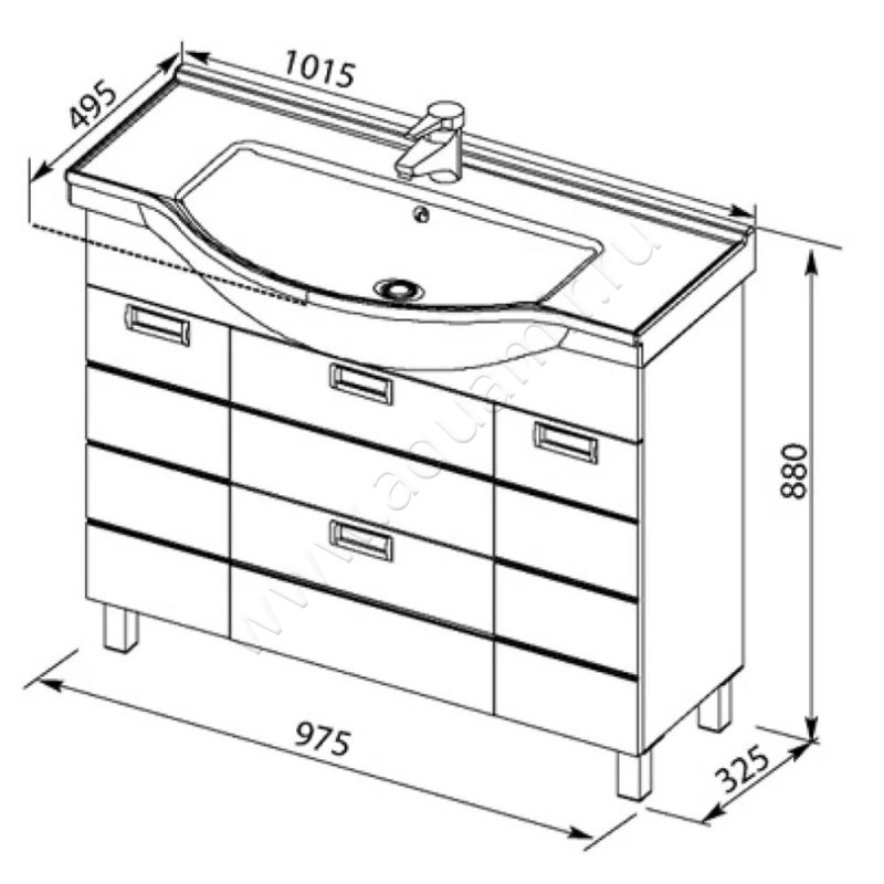 Тумба под раковину Aquanet Сити 00173235 размеры