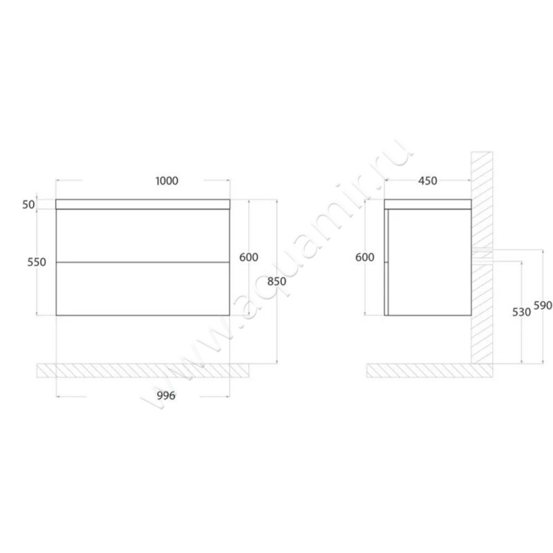 Тумба под раковину Art&Max Verona Push AMVERONAPUSH10002CSORB размеры