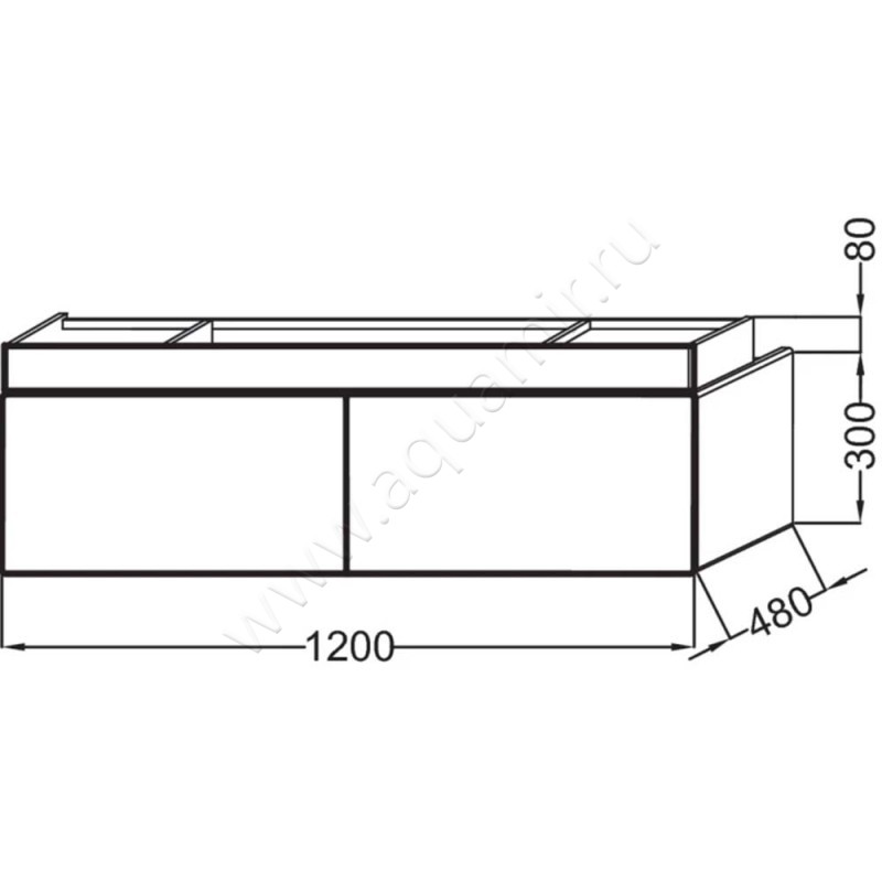 Тумба под раковину Jacob Delafon Terrace EB1188N23 размеры