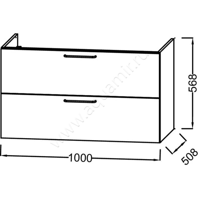 Тумба под раковину Jacob Delafon Odeon Rive Gauche EB2524R9E10 размеры