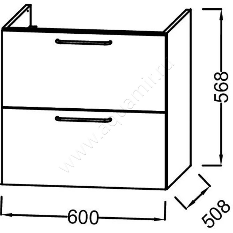 Тумба под раковину Jacob Delafon Odeon Rive Gauche EB2520R9NR4 размеры