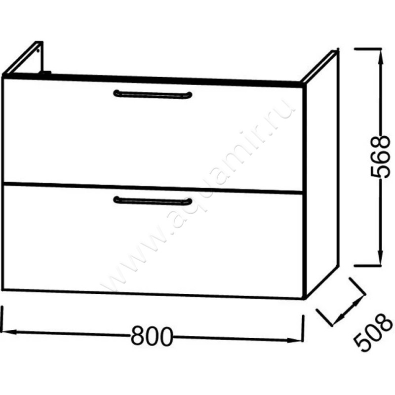 Тумба под раковину Jacob Delafon Odeon Rive Gauche EB2522R5NR4 размеры