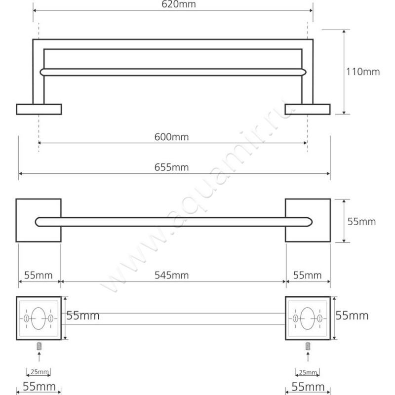 Полотенцедержатель Bemeta Beta 132204052 размеры
