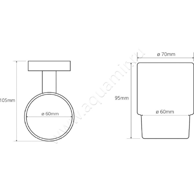 Стакан Bemeta Omega 104110012 размеры