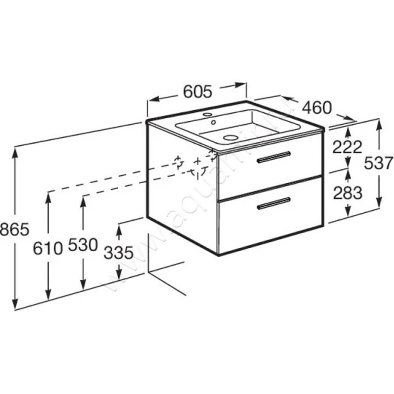 Тумба под раковину Roca Victoria A857468517 размеры