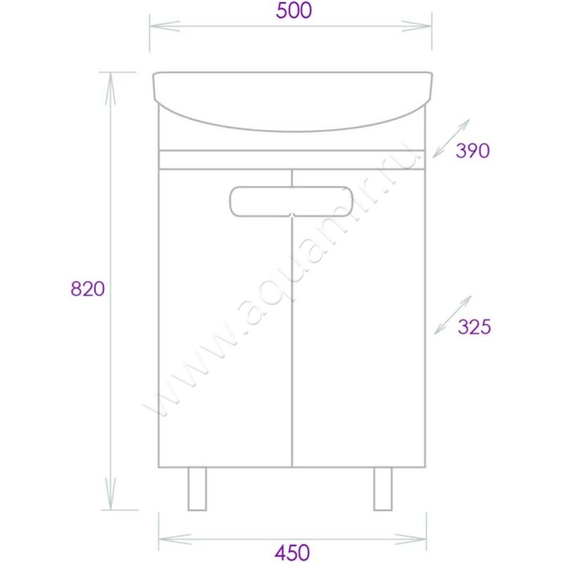 Тумба под раковину Onika Харпер 105033 размеры