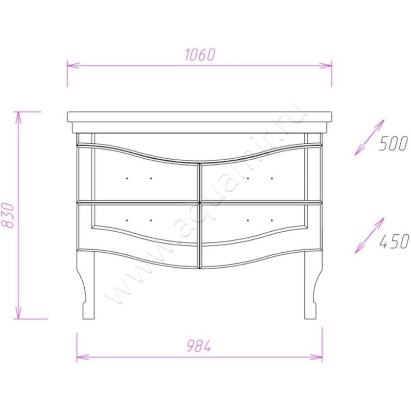 Тумба под раковину Onika Адель 110507 размеры