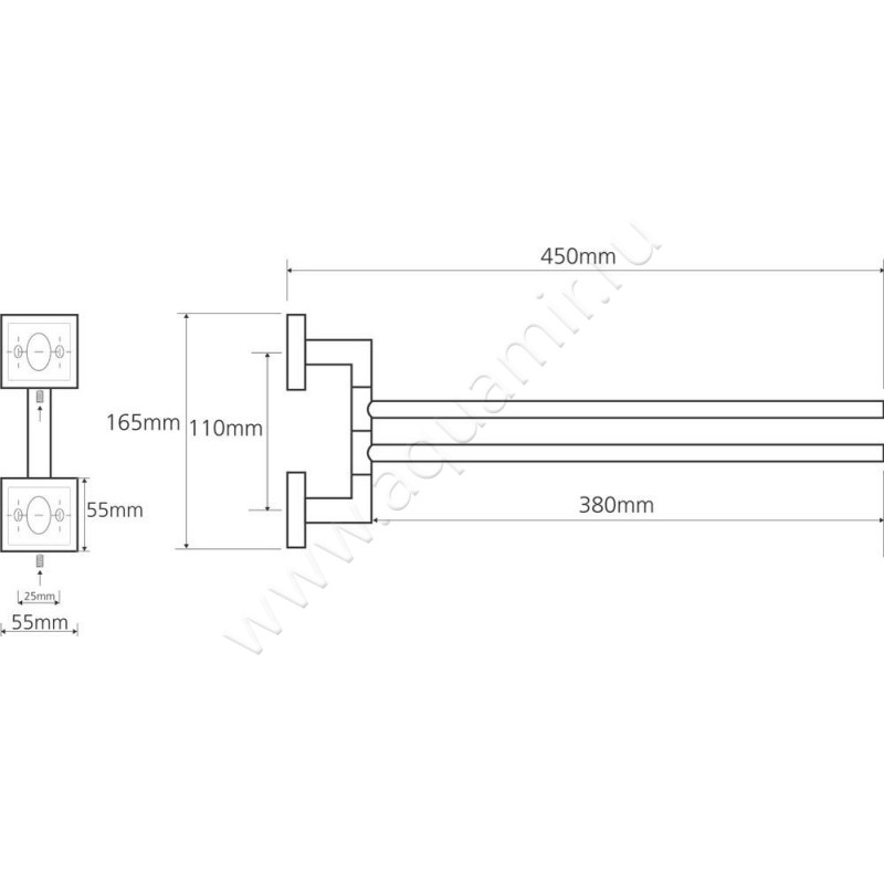 Полотенцедержатель Bemeta Beta 132204102 размеры