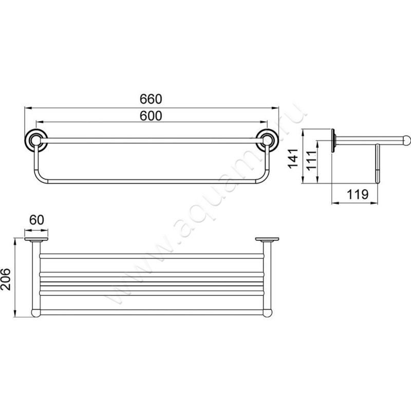 Полка для полотенец Timo Nelson 160058/02 размеры