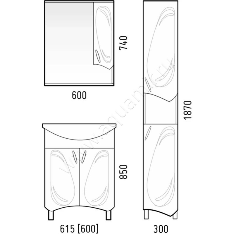 Тумба под раковину Corozo Кентис SD00000314 размеры