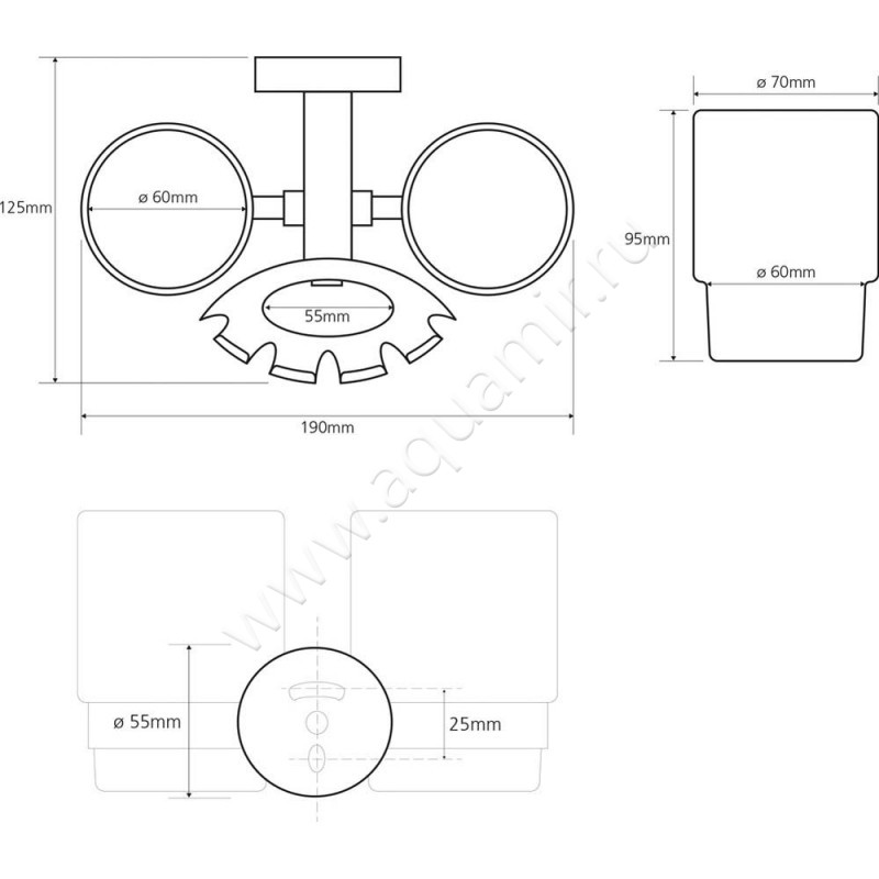 Стакан Bemeta Omega 104110042 размеры
