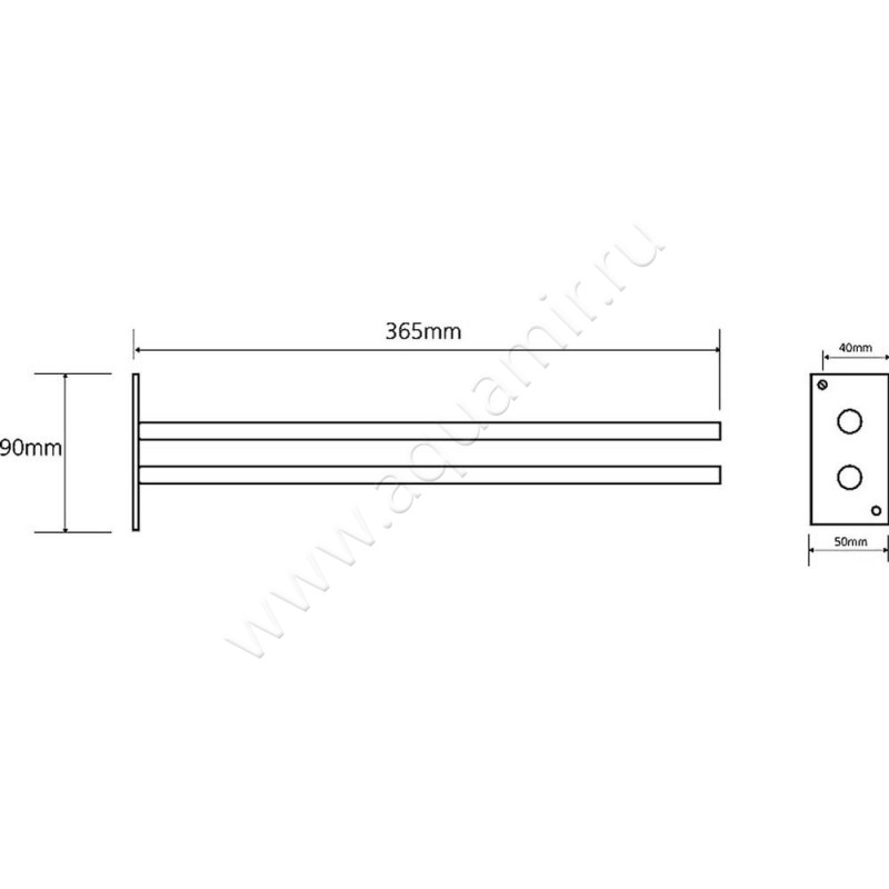 Полотенцедержатель Bemeta Omega 104704142 размеры