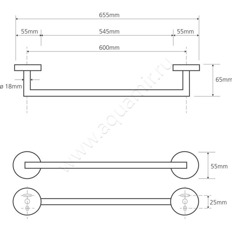 Полотенцедержатель Bemeta Omega 104204042 размеры