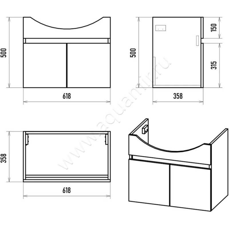 Тумба под раковину Misty Монро ЭМНР01065011ПР размеры