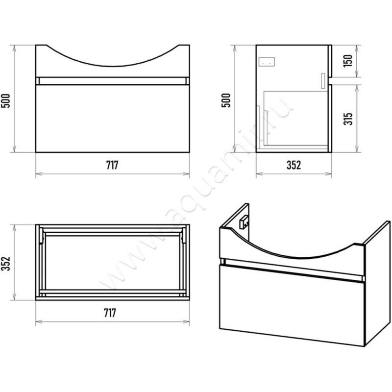 Тумба под раковину Misty Монро ЭМНР01075011Я размеры