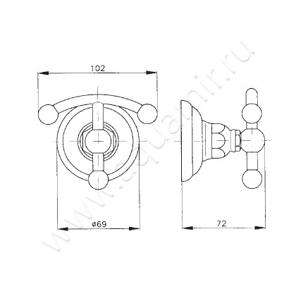 Крючок Nicolazzi Classica 1481CR размеры