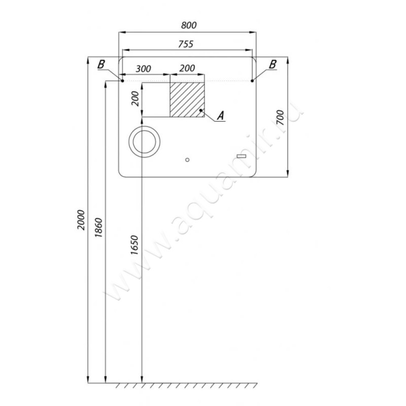 Зеркало с подсветкой Aquaton Элио 1A194102EO010 размеры