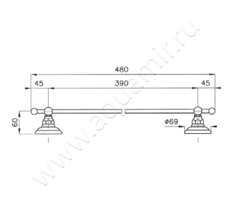 Полотенцедержатель Nicolazzi Classica 1484CR размеры