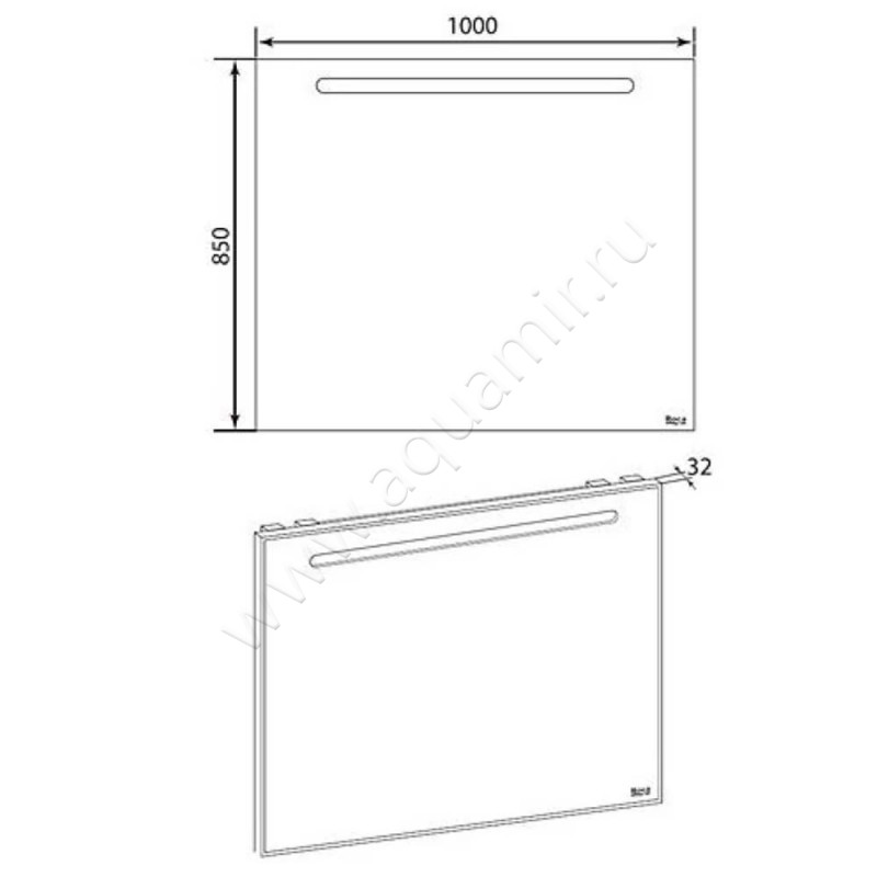 Зеркало с подсветкой Roca Laks ZRU9302809 размеры